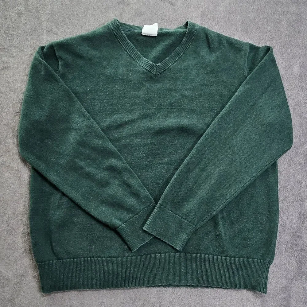 Gap Kids Boys School Uniform V-Neck Sweater Bundle Gray And Green Sz 12 XL Husky